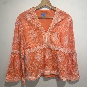 Ts Dixon Orange Embroidered Blouse